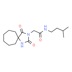 ChemSpider 2D Image | 2-(2,4-Dioxo-1,3-diazaspiro[4.6]undec-3-yl)-N-(3-methylbutyl)acetamide | C16H27N3O3