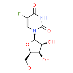 ChemSpider 2D Image | 5-Fluoro-1-(.beta.-d-xylofuranosyl)-uracil | C9H11FN2O6