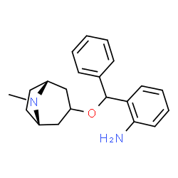 ChemSpider 2D Image | 2-[{[(1R,5S)-8-Methyl-8-azabicyclo[3.2.1]oct-3-yl]oxy}(phenyl)methyl]aniline | C21H26N2O