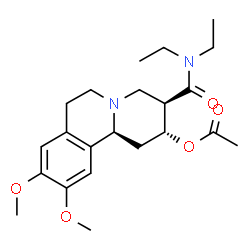 ChemSpider 2D Image | (2R,3R,11bS)-3-(Diethylcarbamoyl)-9,10-dimethoxy-1,3,4,6,7,11b-hexahydro-2H-pyrido[2,1-a]isoquinolin-2-yl acetate | C22H32N2O5
