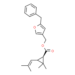 ChemSpider 2D Image | (5-Benzyl-3-furyl)methyl (1R)-2,2-dimethyl-3-(2-methyl-1-propen-1-yl)cyclopropanecarboxylate | C22H26O3
