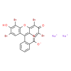 ChemSpider 2D Image | Benzoic acid, 2-(2,4,5,7-tetrabromo-6-hydroxy-3-oxo-3H-xanthen-9-yl)-, disodium salt | C20H7Br4Na2O5