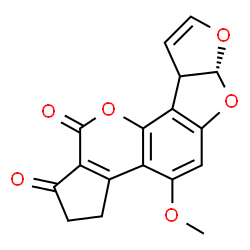 ChemSpider 2D Image | (6aR)-4-Methoxy-2,3,6a,9a-tetrahydrocyclopenta[c]furo[3',2':4,5]furo[2,3-h]chromene-1,11-dione | C17H12O6
