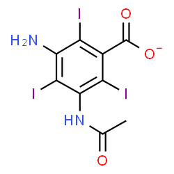 ChemSpider 2D Image | 3-Acetamido-5-amino-2,4,6-triiodobenzoate | C9H6I3N2O3