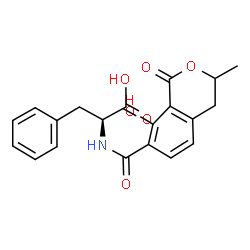 ChemSpider 2D Image | N-[(8-Hydroxy-3-methyl-1-oxo-3,4-dihydro-1H-isochromen-7-yl)carbonyl]-L-phenylalanine | C20H19NO6