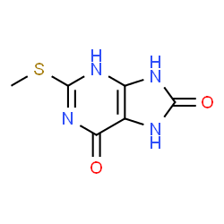 ChemSpider 2D Image | 2-(Methylthio)-7H-purine-6,8-diol | C6H6N4O2S