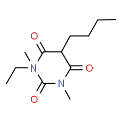 ChemSpider 2D Image | 2,4,6(1H,3H,5H)-Pyrimidinetrione, 5-butyl-3-ethyl-1,3-dimethyl- | C12H21N2O3