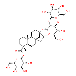 ChemSpider 2D Image | (4alpha)-beta-D-Glucopyranosyl 13-((2-O-beta-D-glucopyranosyl-beta-D-glucopyranosyl)oxy)kaur-16-en-18-oate | C38H60O18