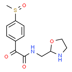 ChemSpider 2D Image | 2-[4-(Methylsulfinyl)phenyl]-N-(1,3-oxazolidin-2-ylmethyl)-2-oxoacetamide | C13H16N2O4S