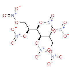 ChemSpider 2D Image | 1,2,3,4,5,6-Hexa-O-nitro-D-glucitol | C6H8N6O18