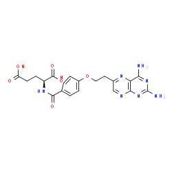 ChemSpider 2D Image | N-{4-[2-(2,4-Diamino-6-pteridinyl)ethoxy]benzoyl}-L-glutamic acid | C20H21N7O6