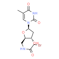 ChemSpider 2D Image | 5'-(Bromoacetamido)-5'-deoxythymidine | C12H16BrN3O5