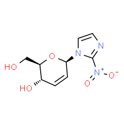 ChemSpider 2D Image | 1-(2,3-Dideoxy-beta-D-erythro-hex-2-enopyranosyl)-2-nitro-1H-imidazole | C9H11N3O5