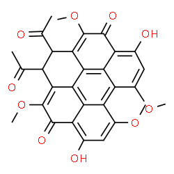 ChemSpider 2D Image | 1,2-Diacetyl-5,10-dihydroxy-3,7,8,12-tetramethoxy-1,2-dihydrobenzo[ghi]perylene-4,11-dione | C30H24O10