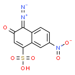 ChemSpider 2D Image | 4-Diazo-3,4-dihydro-7-nitro-3-oxo-1-naphthalenesulfonic acid | C10H5N3O6S