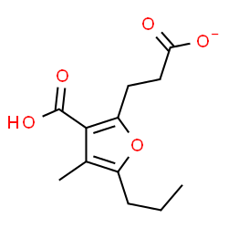 ChemSpider 2D Image | 3-Carboxy-4-methyl-5-propyl-2-furanpropionate | C12H15O5