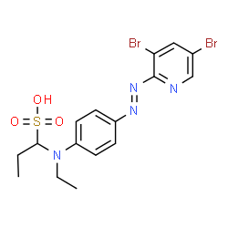 ChemSpider 2D Image | 4-(3,5-dibromo-2-pyridylazo)-N-ethyl-N-sulfopropylaniline | C16H18Br2N4O3S