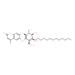 ChemSpider 2D Image | N-[7-(beta-D-Galactopyranosyloxy)-4-methyl-2-oxo-2H-chromen-6-yl]hexadecanamide | C32H49NO9