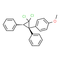 ChemSpider 2D Image | cis-1,1-Dichloro-2,3-diphenyl-2-(4-methoxyphenyl)cyclopropane | C22H18Cl2O