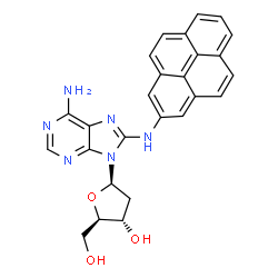 ChemSpider 2D Image | 2'-Deoxy-8-(2-pyrenylamino)adenosine | C26H22N6O3