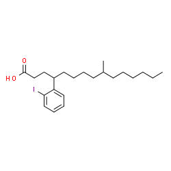 ChemSpider 2D Image | 4-(2-Iodophenyl)-9-methylpentadecanoic acid | C22H35IO2