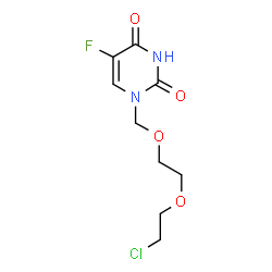 ChemSpider 2D Image | 1-{[2-(2-Chloroethoxy)ethoxy]methyl}-5-fluoro-2,4(1H,3H)-pyrimidinedione | C9H12ClFN2O4