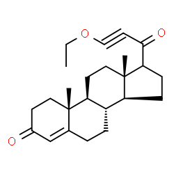 ChemSpider 2D Image | (8S,9S,10R,13S,14S)-17-(3-Ethoxy-2-propynoyl)-10,13-dimethyl-1,2,6,7,8,9,10,11,12,13,14,15,16,17-tetradecahydro-3H-cyclopenta[a]phenanthren-3-one | C24H32O3