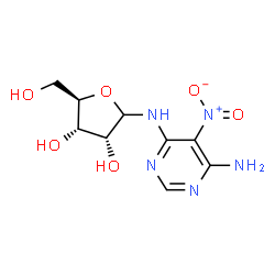 ChemSpider 2D Image | 6-Amino-5-nitro-4-(ribofuranosylamino)pyrimidine | C9H13N5O6