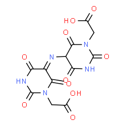 ChemSpider 2D Image | 1(2H)-Pyrimidineacetic acid, 5-((1-(carboxymethyl)hexahydro-2,4,6-trioxo-5-pyrimidinyl)imino)tetrahydro-2,4,6-trioxo- | C12H9N5O10