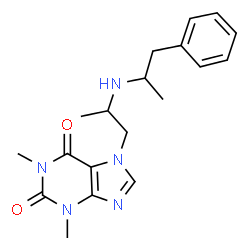 ChemSpider 2D Image | 1,3-Dimethyl-7-{2-[(1-phenyl-2-propanyl)amino]propyl}-3,7-dihydro-1H-purine-2,6-dione | C19H25N5O2