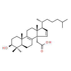 ChemSpider 2D Image | (3beta)-3-Hydroxylanosta-8,15-diene-30-carboxylic acid | C31H50O3