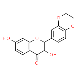 ChemSpider 2D Image | 2-(2,3-Dihydro-1,4-benzodioxin-6-yl)-3,7-dihydroxy-2,3-dihydro-4H-chromen-4-one | C17H14O6
