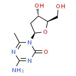 ChemSpider 2D Image | 4-Amino-1-(2-deoxy-beta-D-erythro-pentofuranosyl)-6-methyl-1,3,5-triazin-2(1H)-one | C9H14N4O4