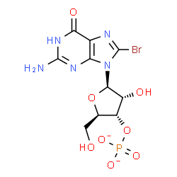 ChemSpider 2D Image | 8-Bromo-3'-O-phosphonatoguanosine | C10H11BrN5O8P