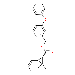 ChemSpider 2D Image | 3-Phenoxybenzyl (1S)-2,2-dimethyl-3-(2-methyl-1-propen-1-yl)cyclopropanecarboxylate | C23H26O3