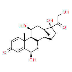 ChemSpider 2D Image | (6beta)-6,11,17,21-Tetrahydroxypregna-1,4-diene-3,20-dione | C21H28O6