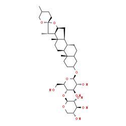 ChemSpider 2D Image | Spirostan-3-yl 4-O-beta-D-xylopyranosyl-beta-D-glucopyranoside | C38H62O12