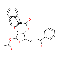 ChemSpider 2D Image | 1-O-Acetyl-2,3,5-tri-O-benzoylpentofuranose | C28H24O9