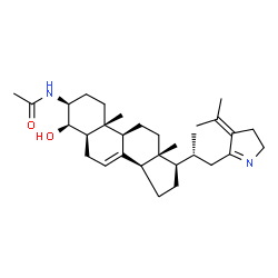 ChemSpider 2D Image | Acetamide, N-((3beta,4beta,5alpha,20R)-21-(3,4-dihydro-4-(1-methylethylidene)-2H-pyrrol-5-yl)-4-hydroxy-20-methylpregn-7-en-3-yl)- | C31H48N2O2