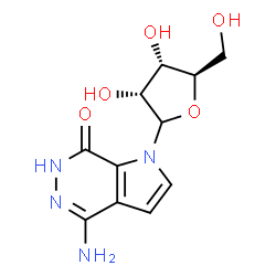 ChemSpider 2D Image | 4-Amino-1-(D-ribofuranosyl)-1,6-dihydro-7H-pyrrolo[2,3-d]pyridazin-7-one | C11H14N4O5