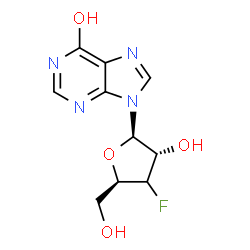ChemSpider 2D Image | 3'-Fluoro-3'-deoxyinosine | C10H11FN4O4