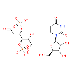 ChemSpider 2D Image | uridine diphosphate 2-deoxyglucose | C15H22N2O17P2