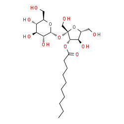 ChemSpider 2D Image | 3-O-Decanoyl-beta-D-fructofuranosyl alpha-D-glucopyranoside | C22H40O12