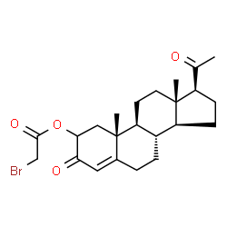 ChemSpider 2D Image | 3,20-Dioxopregn-4-en-2-yl bromoacetate | C23H31BrO4