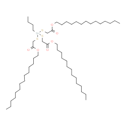 ChemSpider 2D Image | Tritetradecyl 2,2',2''-((butylstannylidyne)tris(thio))triacetate | C52H102O6S3Sn