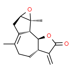 ChemSpider 2D Image | (3aS,7aR,8aS,8bS,8cS)-6,8a-Dimethyl-3-methylene-3a,4,5,7,7a,8a,8b,8c-octahydrooxireno[2,3]azuleno[4,5-b]furan-2(3H)-one | C15H18O3