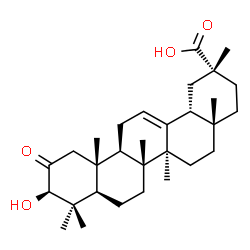 ChemSpider 2D Image | (3beta)-3-Hydroxy-2-oxoolean-12-en-29-oic acid | C30H46O4