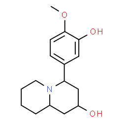ChemSpider 2D Image | 4-(3-Hydroxy-4-methoxyphenyl)octahydro-2H-quinolizin-2-ol | C16H23NO3