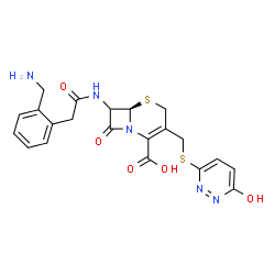ChemSpider 2D Image | 7-(o-Aminomethylphenylacetamido)-3-(6-hydroxypyridazin-3-ylthiomethyl)-3-cephem-4-carboxylic acid | C21H21N5O5S2