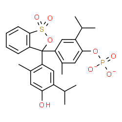 ChemSpider 2D Image | 4-[3-(4-Hydroxy-5-isopropyl-2-methylphenyl)-1,1-dioxido-3H-2,1-benzoxathiol-3-yl]-2-isopropyl-5-methylphenyl phosphate | C27H29O8PS